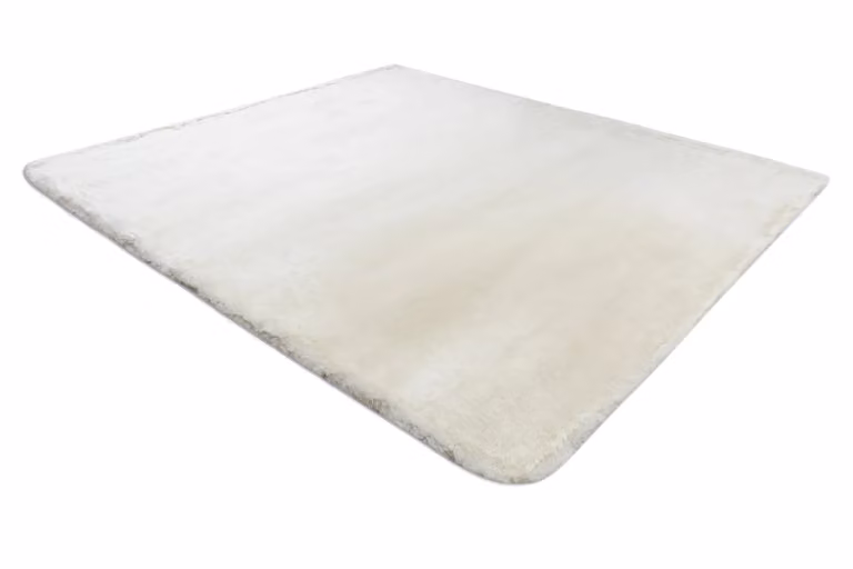 RugsX Teddy New Rectangular Faux Fur Rug in Yellow and White, W: 120 cm, D: 170 cm