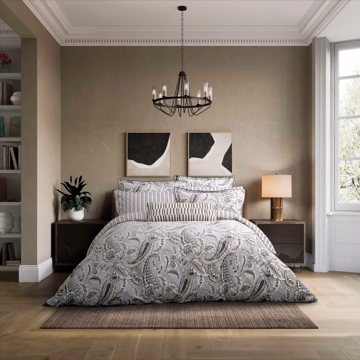 Bedeck of Belfast Kotana Reversible Single Duvet Cover and Pillowcase Set, Grey and Silver Cotton Percale – 2