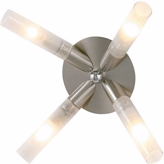 Netlighting Sona 4-Light G9 Ceiling Light in Satin Chrome and Grey