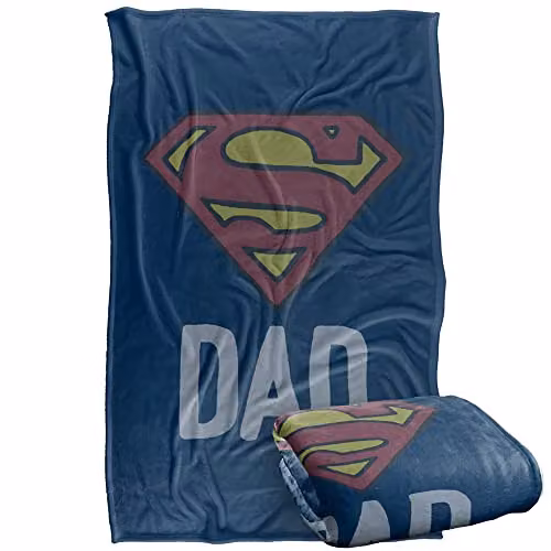 Warner Bros. Superman Shield Super Soft Microfibre Fleece Throw Blanket, Blue, W: 91 cm, D: 147 cm – 1