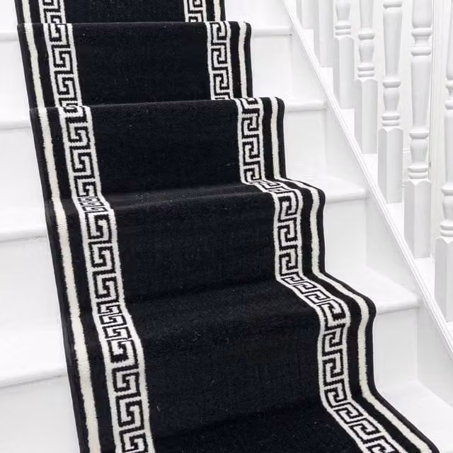 runrug Soft and Durable Stair Runner Carpet in Black, W: 70 cm, L: 510 cm – 6