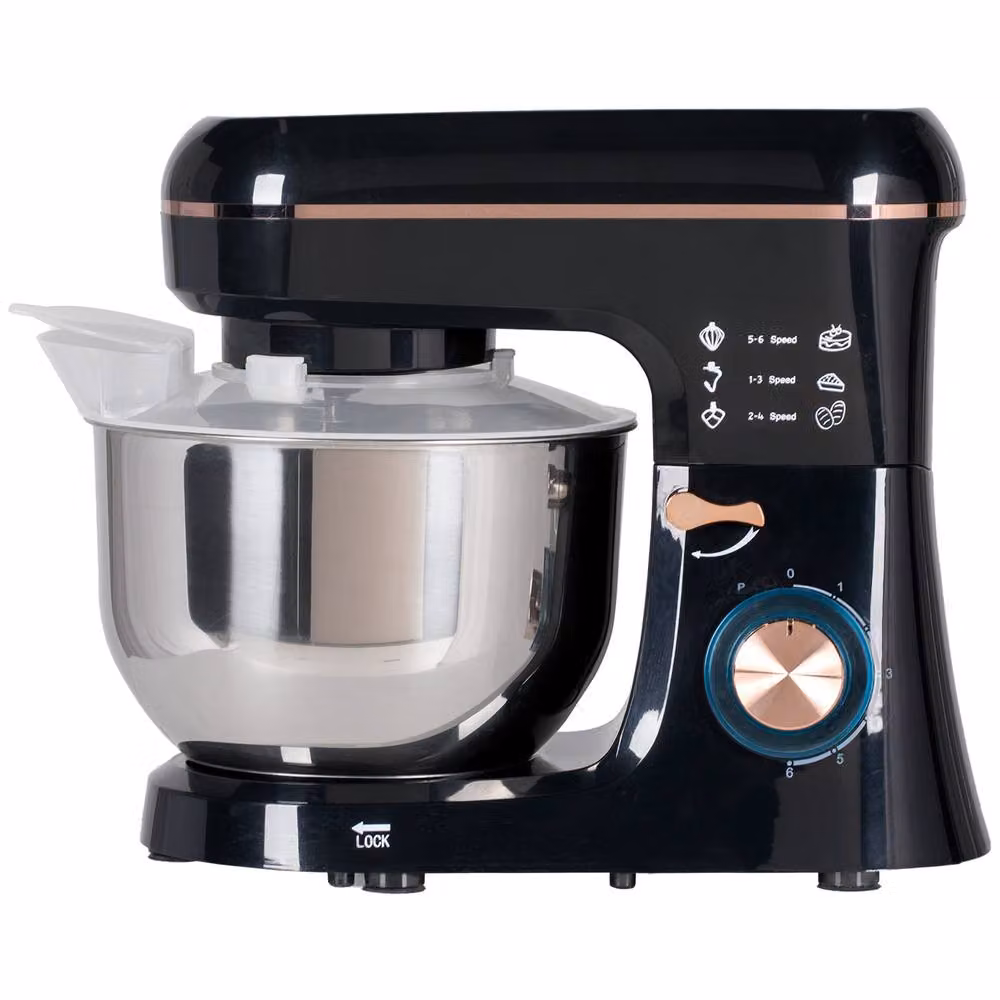 STILVORA 5L Stand Mixer in Black with 6 Speeds, Pulse Function and Overheat Protection – 6