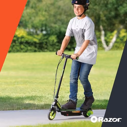Razor PowerCore E90 Kids Electric Scooter in Green and Black with 12V Battery – 3