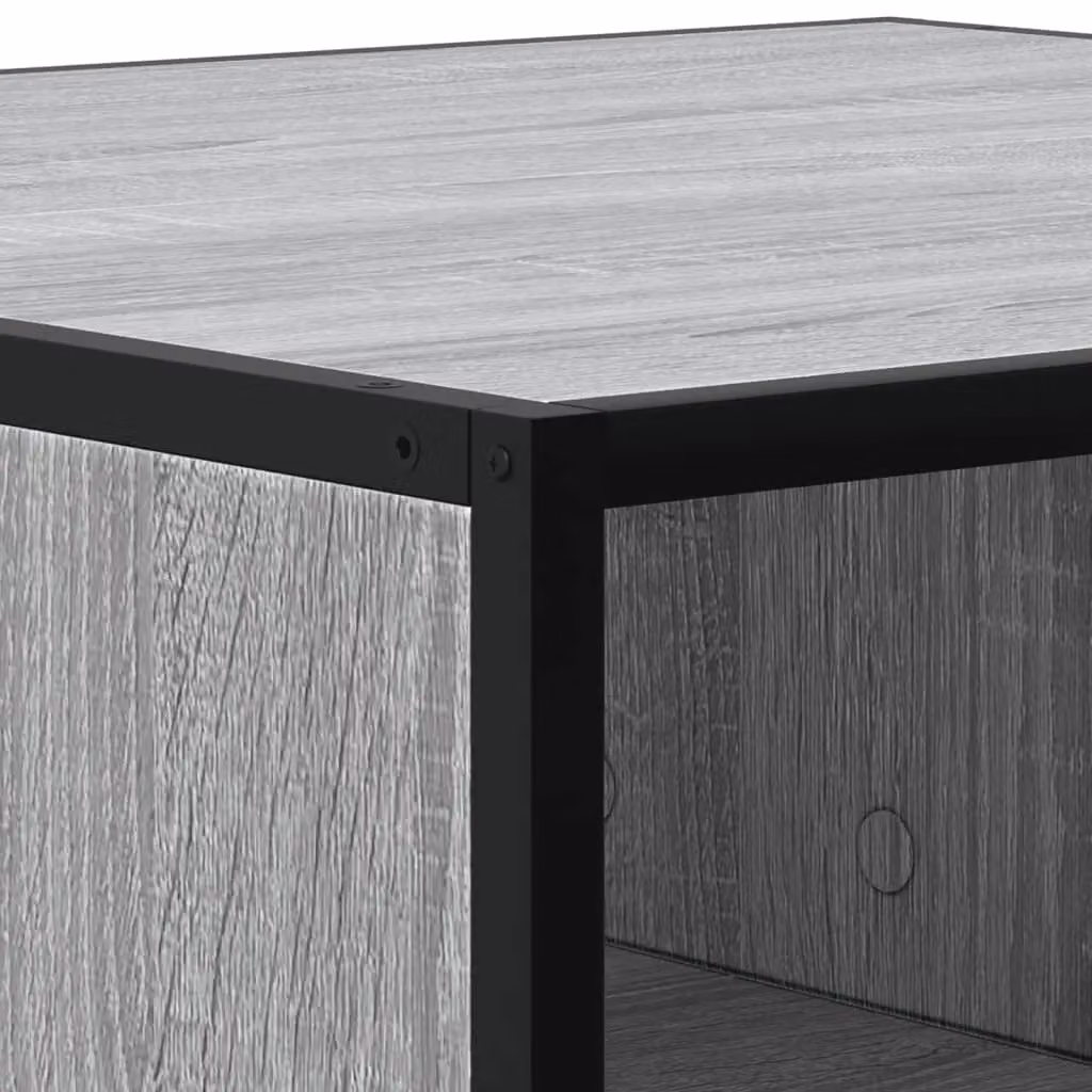 Berkfield Home Grey Sonoma Square Coffee Table with Metal Sled Base, W/D/H: 100 x 100 x 30 cm – 3
