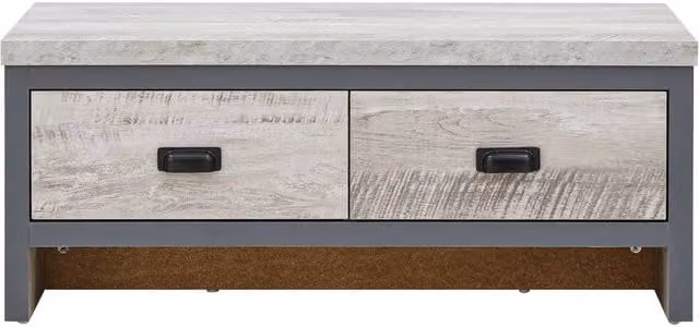 FORGEVIO Grey 2 Drawer Industrial Multi Room Coffee Table