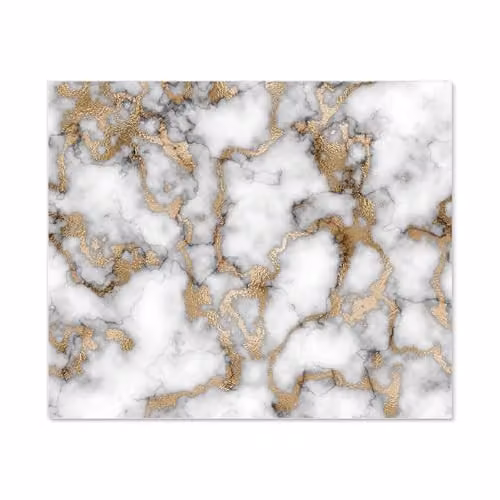 White and Gold Marble Look Toughened 6mm Glass Kitchen Splashback, W: 90 cm, H: 75 cm – 2