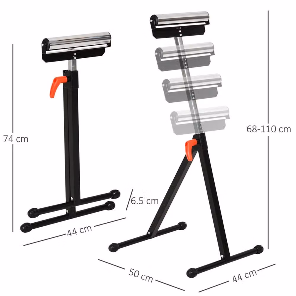 VOGREX Heavy Duty Metal Roller Support Stand, Adjustable and Foldable Bench, Black – 2