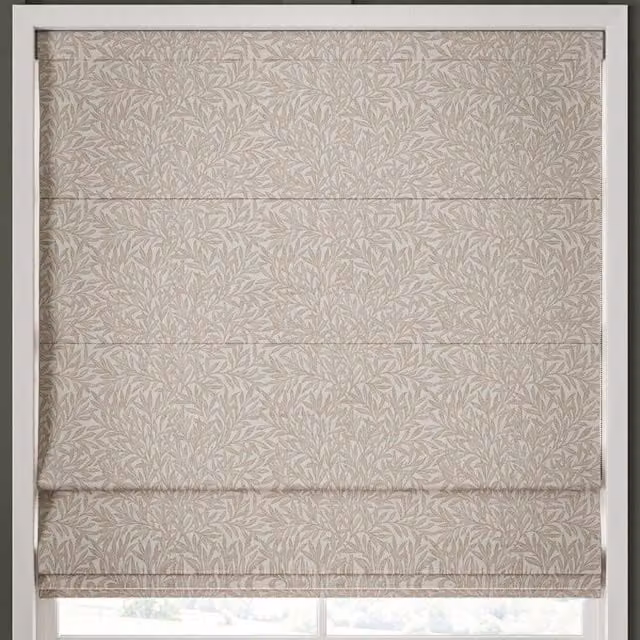 William Morris At Home Willow Made to Measure Blackout Roman Blind in Sand and Beige Floral Jute