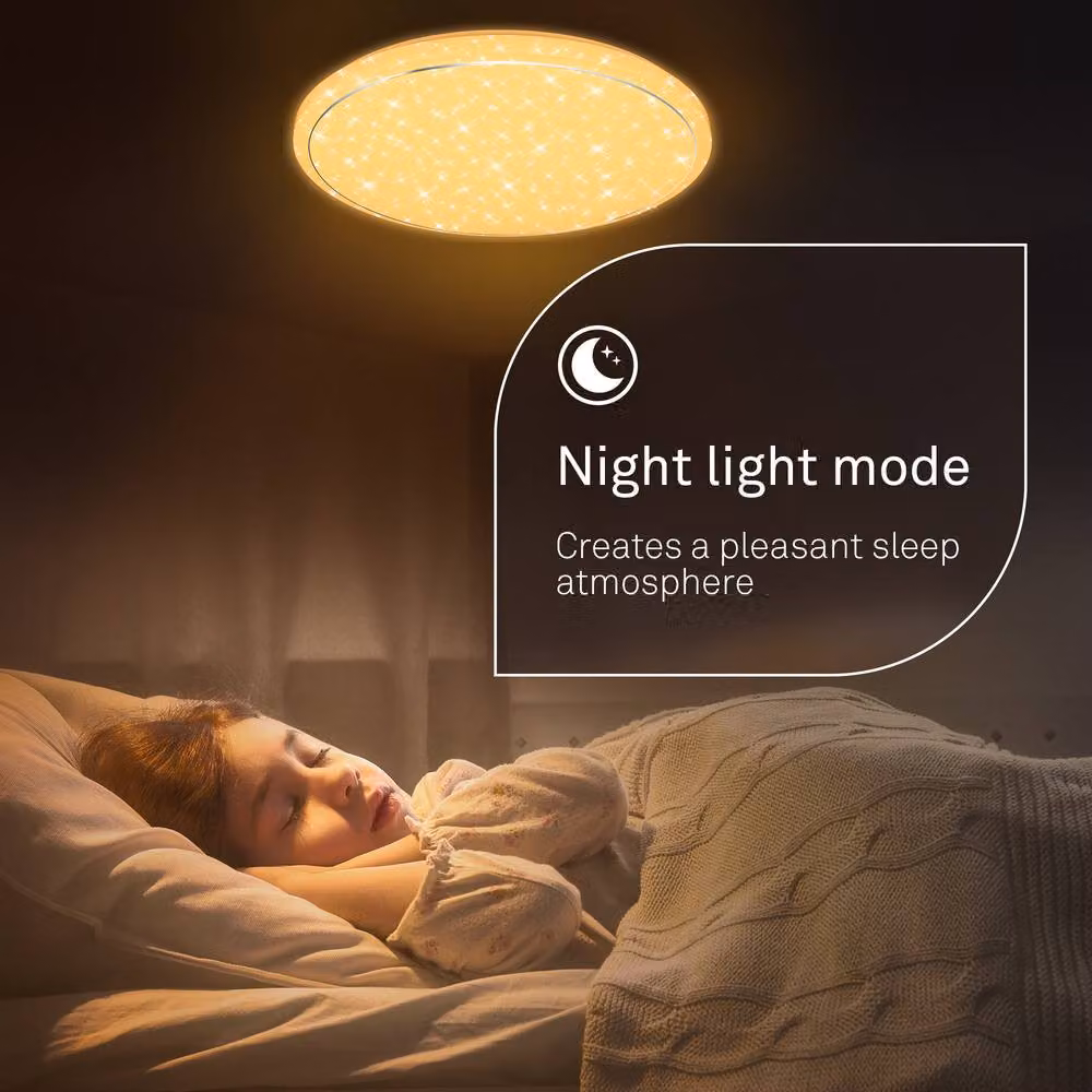 Briloner Starry Sky LED Ceiling Light, White, 19.5W, 4450lm, Dimmable with Remote Control and Timer, Diameter: 48 cm – 3