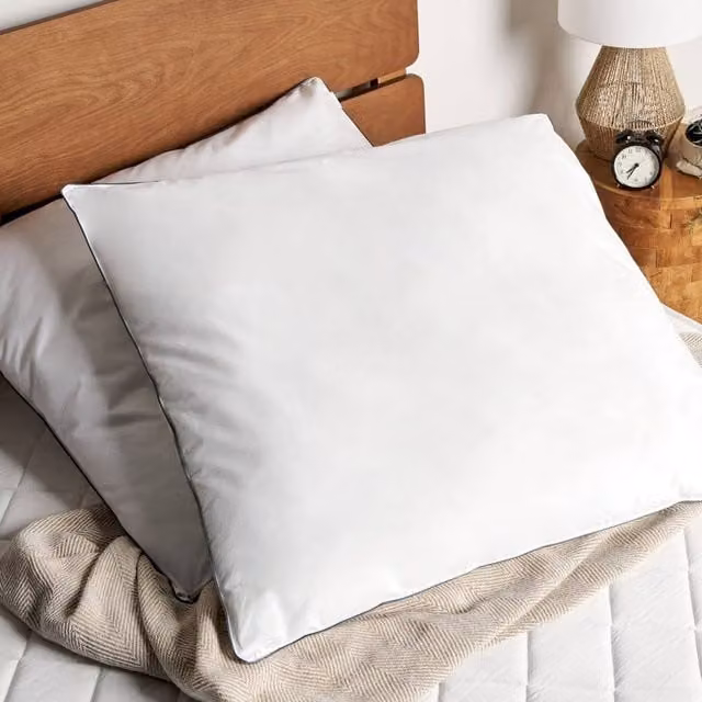 Wyld Haus Japara Cotton Microfibre Pillows, 2 Pack, White, W/D/H: 80 x 80 x 8 cm
