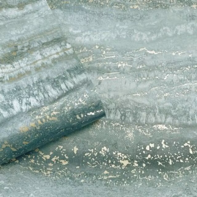 Muriva Abstract Marble Jade Gold Heavyweight Washable Paper Wallpaper in Grey and Gold