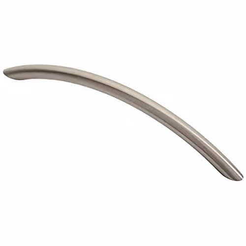 Loops Curved Bow Cabinet Pull Handle in Brushed Silver, W: 190 mm, D: 10 mm, Fixing Centres: 160 mm