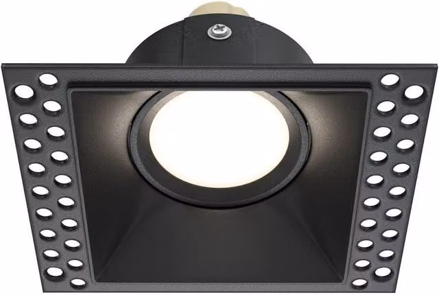 Netlighting Dot Square Trimless Recessed Downlight in Black with 1xGU10 Socket – 1