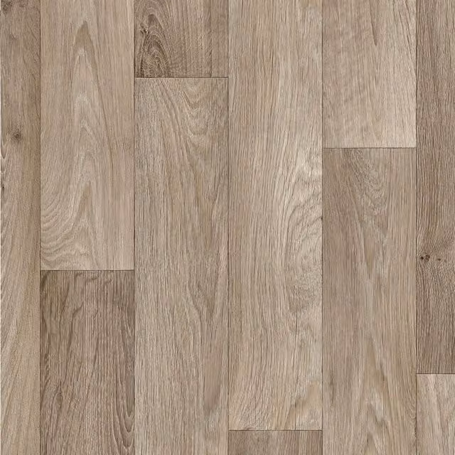 Camargue Vinyl Flooring Sheet in Beige Brown Wood Effect, W: 400 cm, L: 700 cm