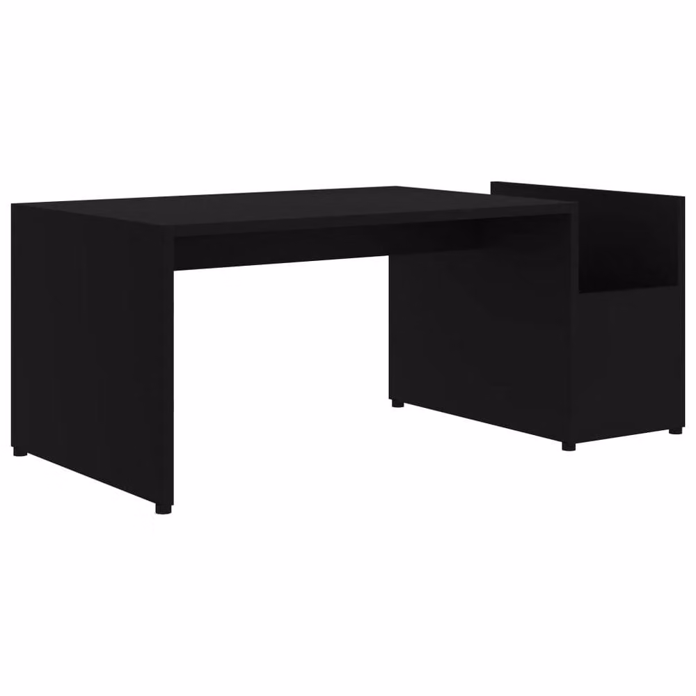 Berkfield Home Chic Black Geometric Coffee Table in Engineered Wood W/D/H: 90 x 45 x 35 cm – 2