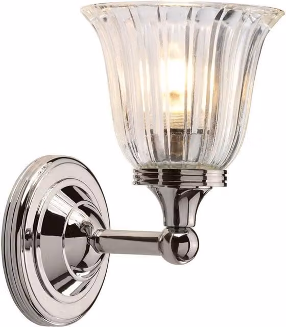 Netlighting Austen 1 Light Bathroom Wall Light in Grey and Silver with G9 Bulb and IP44 Rating