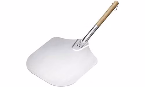 KitchenCraft Italian Traditional Pizza Peel in Silver with Stainless Steel and Wood Construction