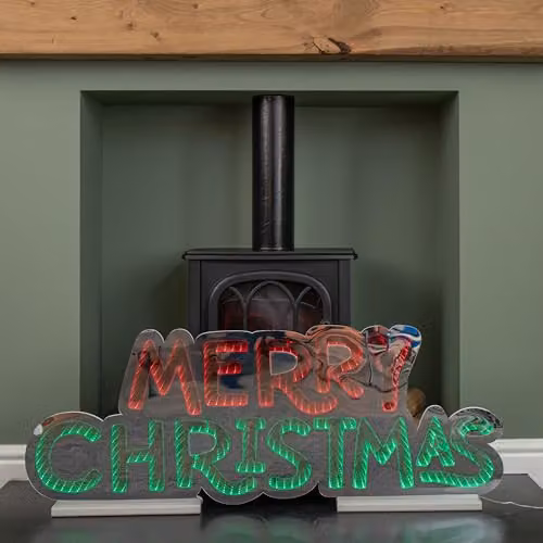 Samuel Alexander Merry Christmas Infinity Light Decoration with Red and Green LEDs, 1m – 2