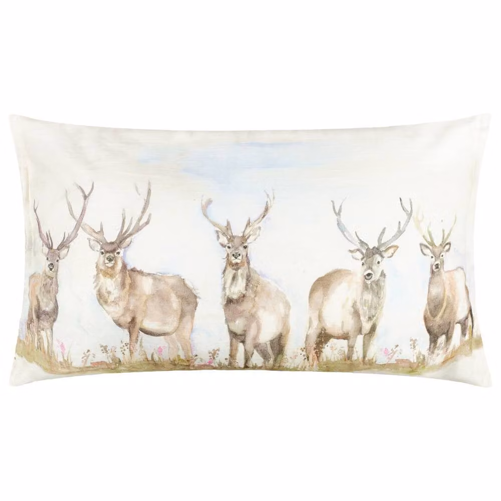 Voyage Maison Moorland Stag Stain Repellent Outdoor Cushion in Beige and Brown, W: 50 cm, H: 30 cm – 2