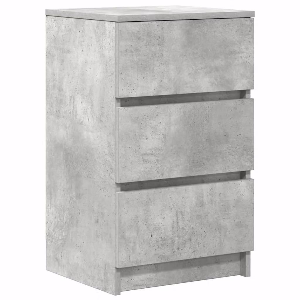 Berkfield Home Bedside Cabinet with 3 Drawers in Concrete Grey, W/D/H: 39 x 35 x 65 cm – 2