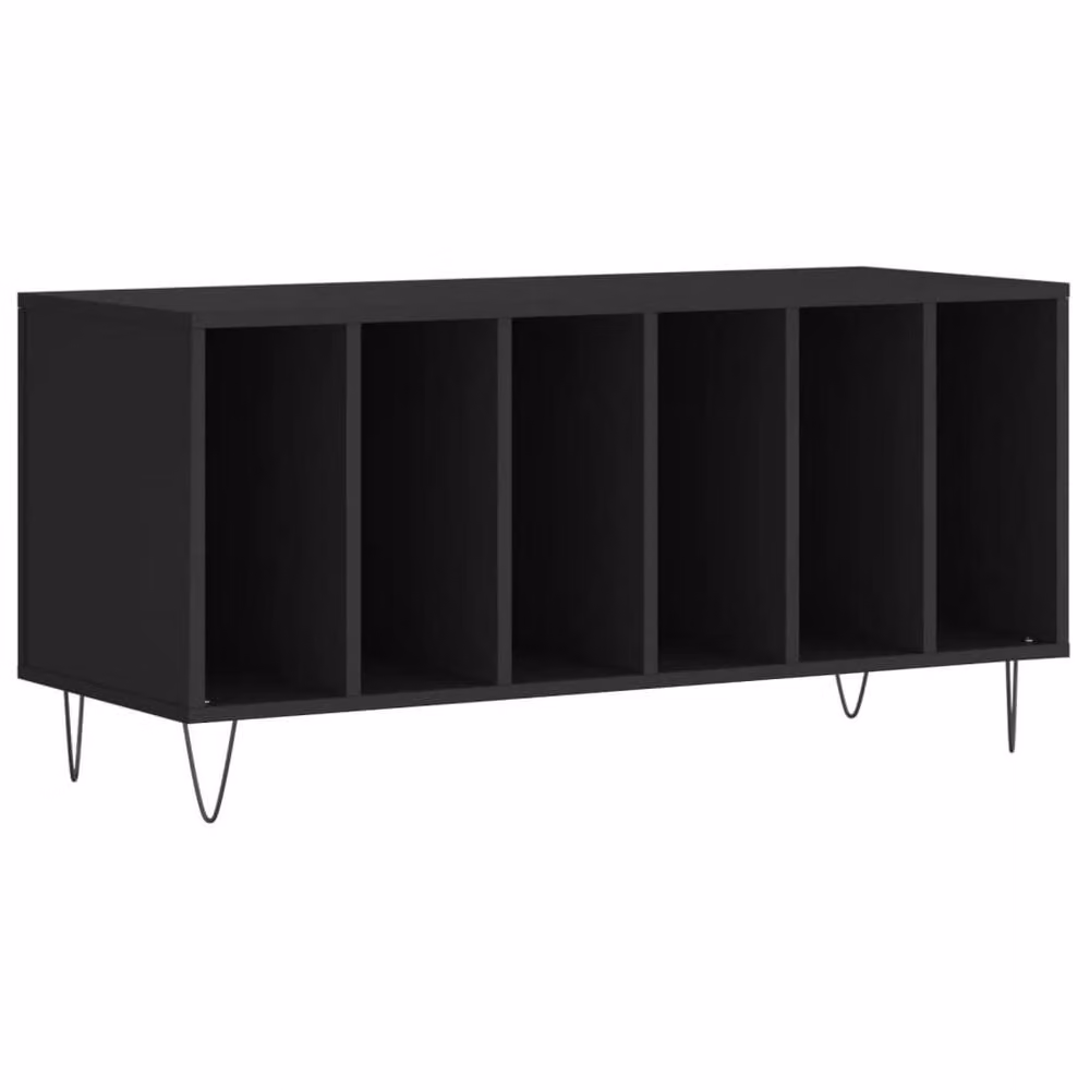 Berkfield Home Record Cabinet in Black, W/D/H: 100 x 38 x 48 cm – 2