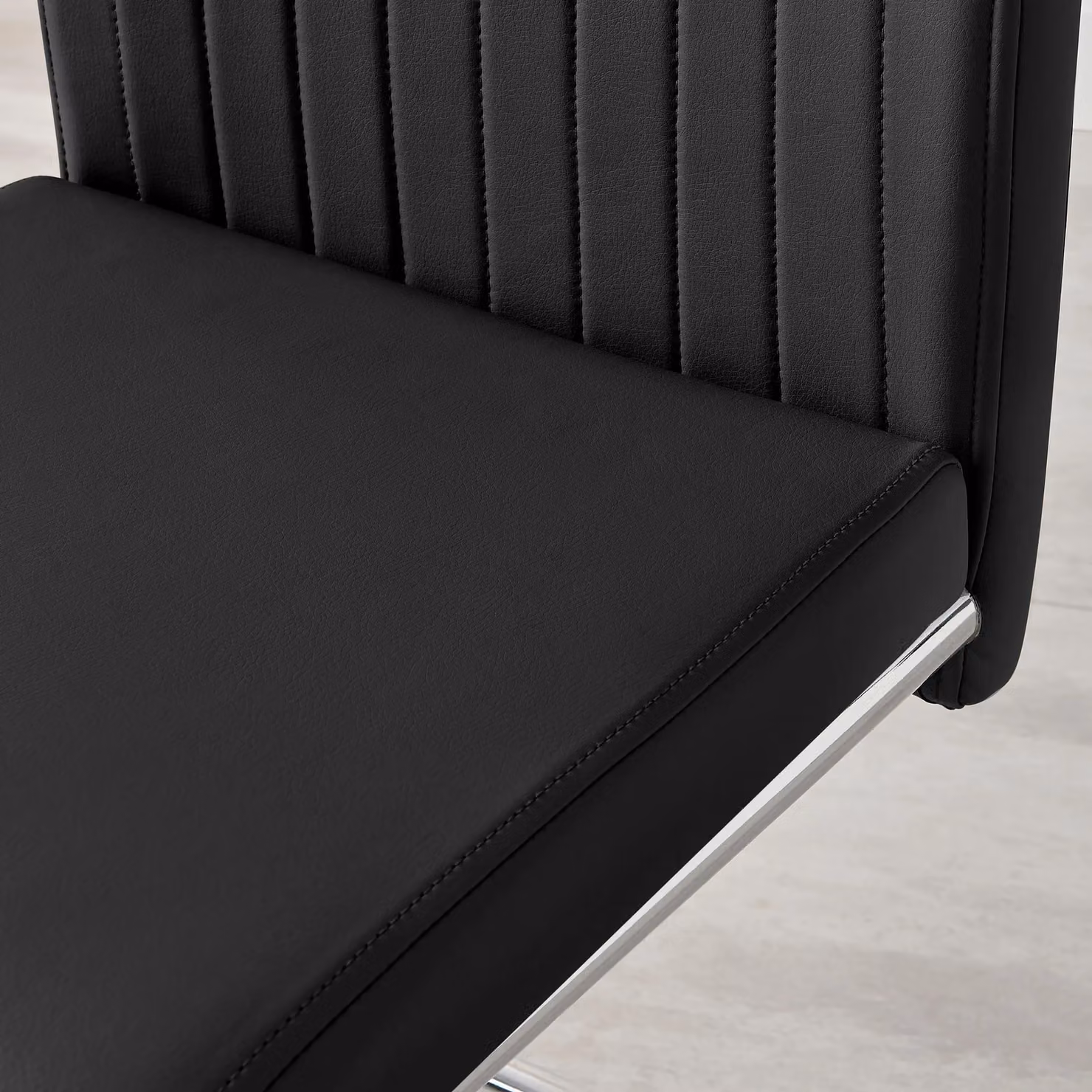 FurnitureboxUK Lorenzo Faux Leather Dining Chairs with Chrome Legs, Set of 2, Black – 2