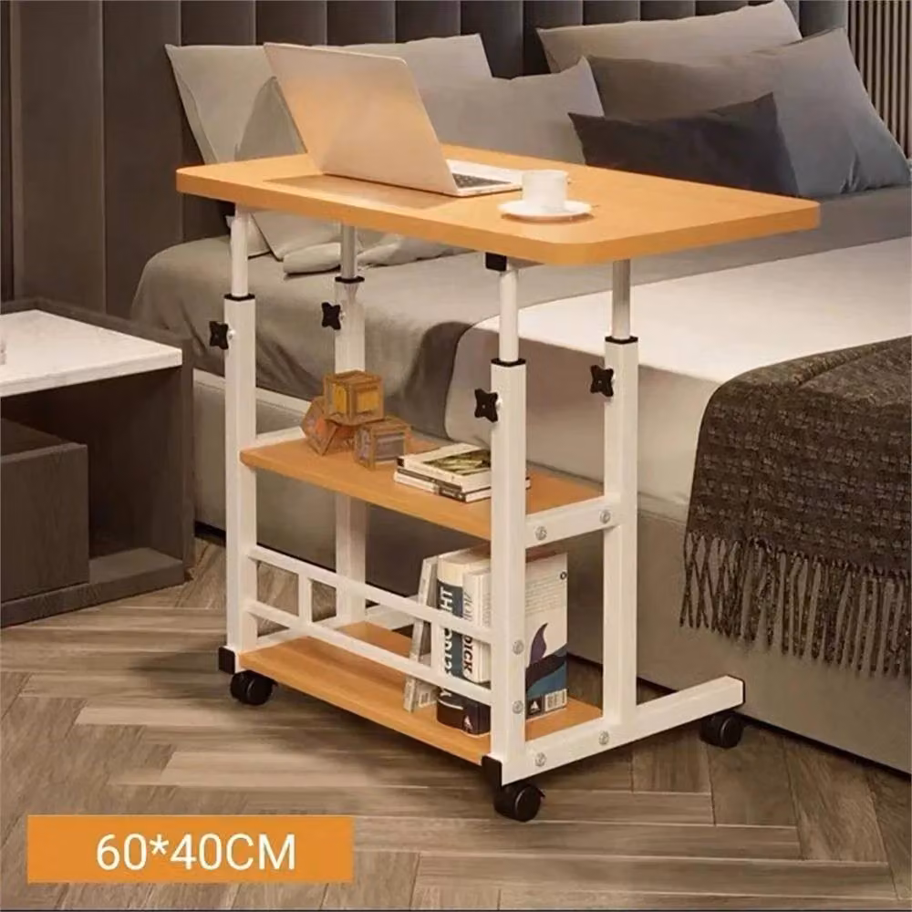 Nordara Adjustable Folding Laptop Desk Trolley in Brown Wood – 4