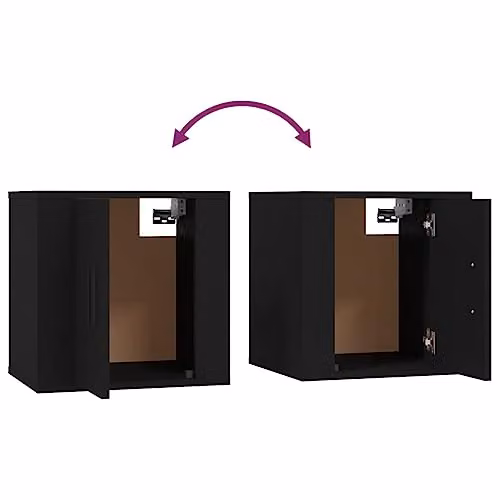 vidaXL 2 Piece Black Wall-mounted TV Cabinet Set W/D/H: 40 x 34.5 x 40 cm – 3