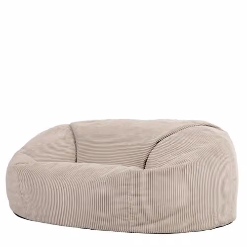 icon Soul Corduroy Bean Bag Sofa in Beige, W/D/H: 130 x 116 x 57 cm – 1