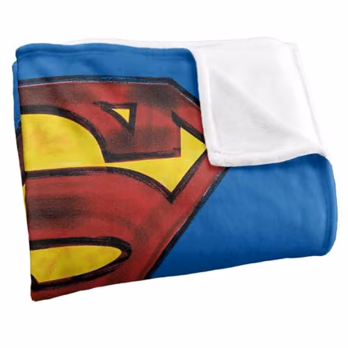 Warner Bros. Superman Charcoal Shield Super Soft Fleece Throw Blanket in Grey and Blue – 2