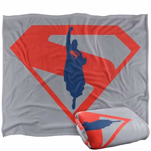 Warner Bros. Superman 2025 Logo Flight Silky Touch Super Soft Fleece Throw Blanket, Multicolour, W: 127.0 cm x H: 152.4 cm – 1