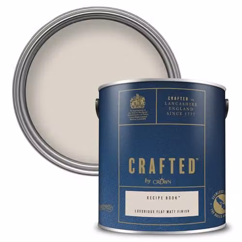 Crown Crafted Recipe Book Matt Emulsion Pale Taupe Paint 2.5L – 1