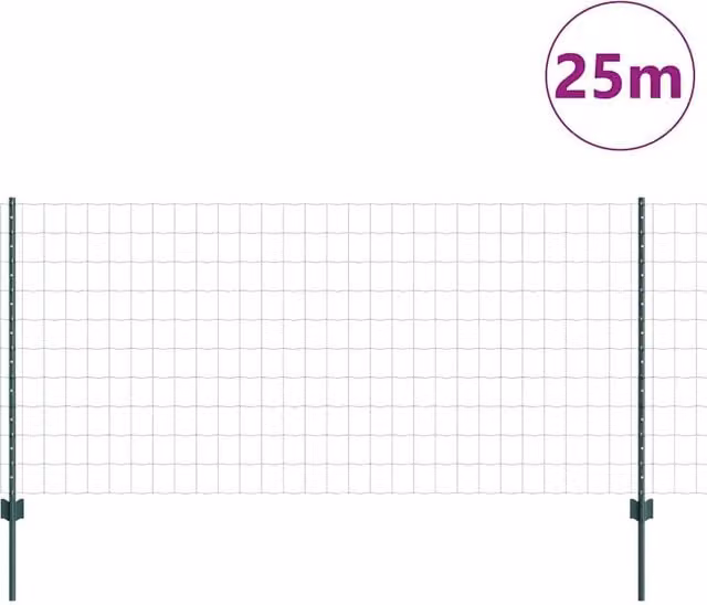 Berkfield Home Green Euro Fence with 11 U-Posts, Steel, 1 x 25 m – 1