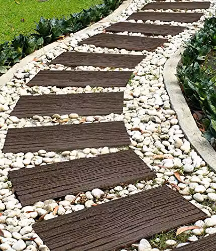 ECO GARDEN Recycled Rubber Stepping Stone Rail Road Tie in Brown – 2