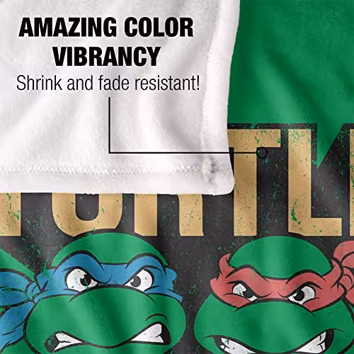 LOGOVISION Teenage Mutant Ninja Turtles TMNT Turtle Power Silky Touch Super Soft Fleece Throw Blanket in White, W/D/H: 152 x 127 cm – 3