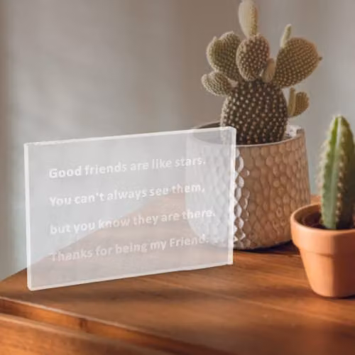 Marco Paul Good Friends Acrylic Plaque Paperweight in Transparent – 4