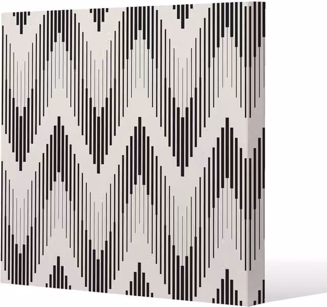 Benjamin Tate Design Geometric Abstract Canvas Print in Beige and Black, W/H: 20 x 20 cm