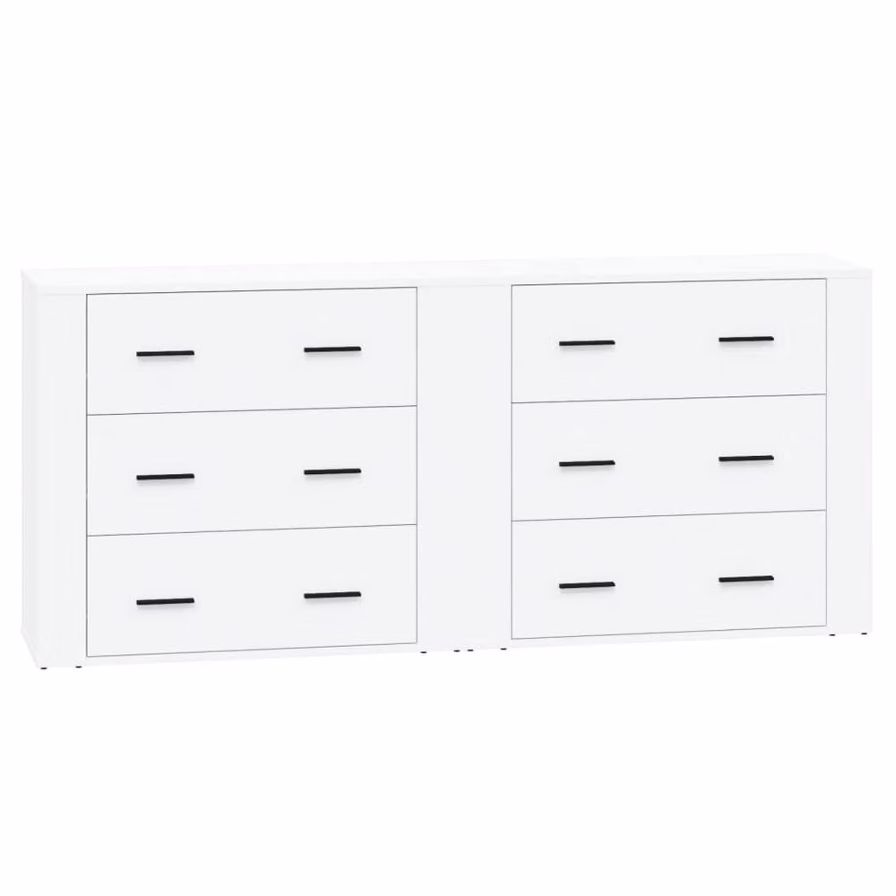 Berkfield Home Set of 2 Modern White Matt MDF Sideboards – 2