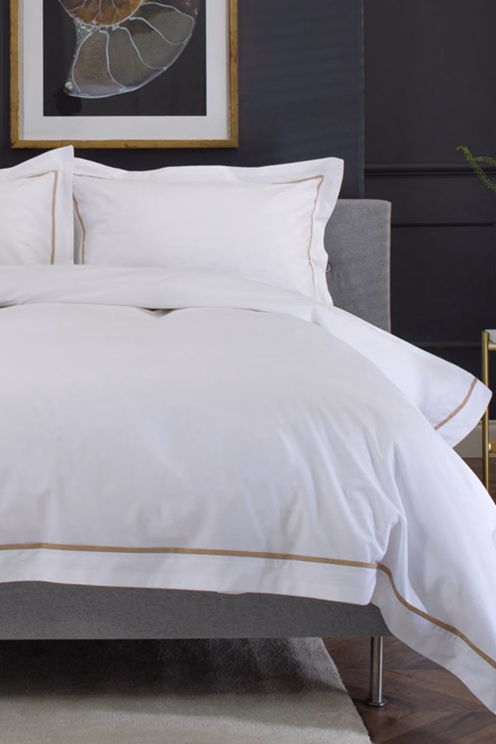 The Lyndon Company Hampstead 200 Thread Count 100% Cotton Duvet Cover and Pillowcase Set in Sand, W/D/H: 180 x 200 cm – 2