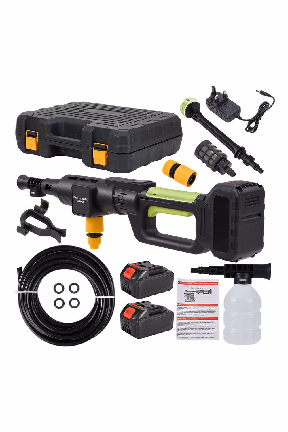 Living and Home 21V Cordless Handheld Pressure Washer Cleaner with 2 Batteries in Black – 2