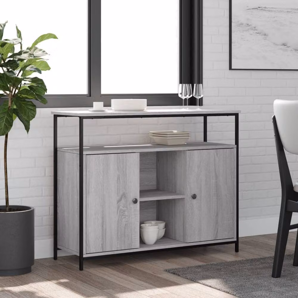 Berkfield Home Grey Sonoma Sideboard, W/D/H: 100 x 35 x 80 cm – 2