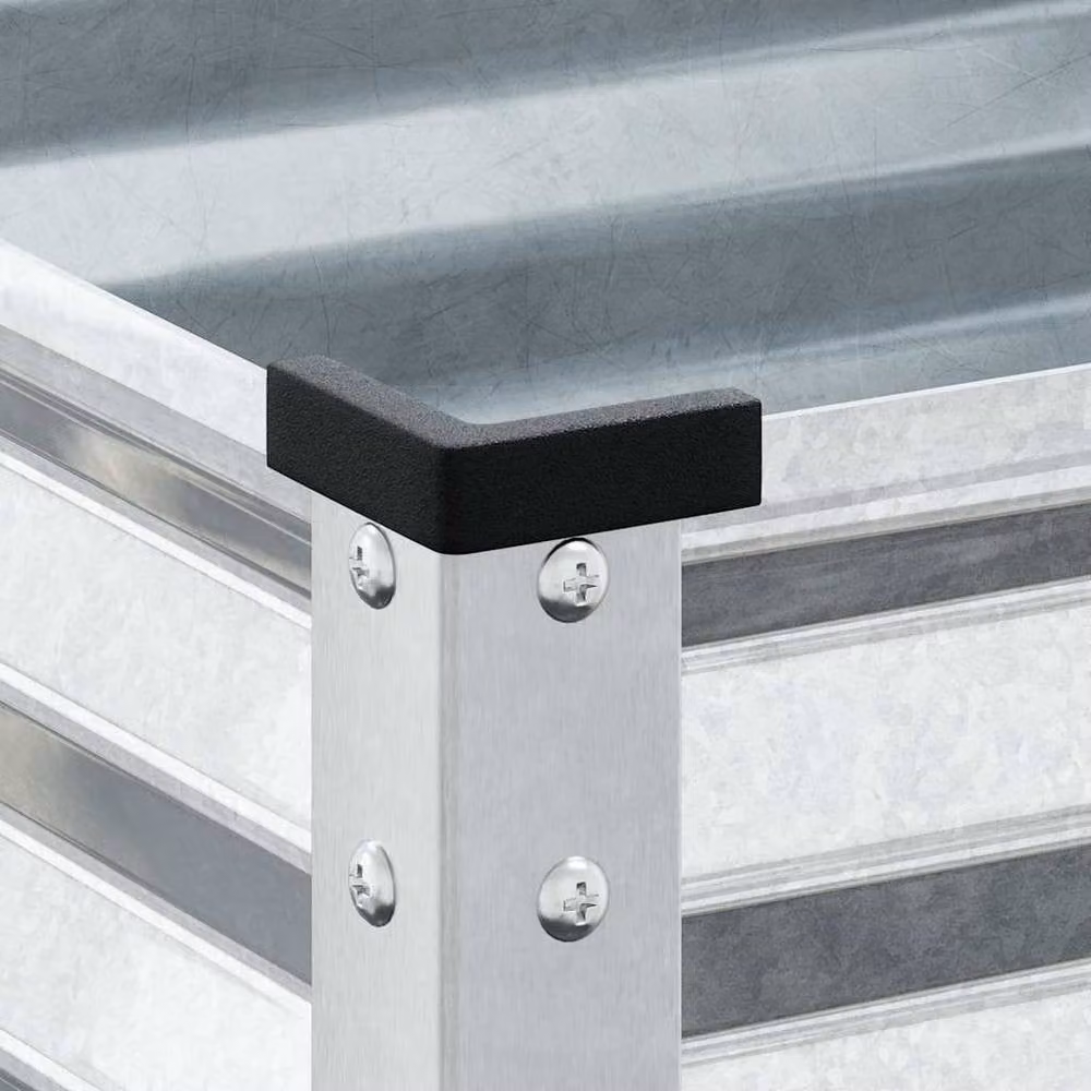 Berkfield Home Galvanised Steel Garden Planter Tub in Silver, W/D/H: 100 x 41 x 90 cm – 3