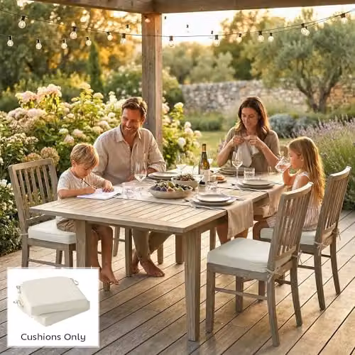 Outsunny Set of 2 Square Outdoor Chair Seat Cushions in Grey or Beige, 40 x 40 x 7 cm – 5