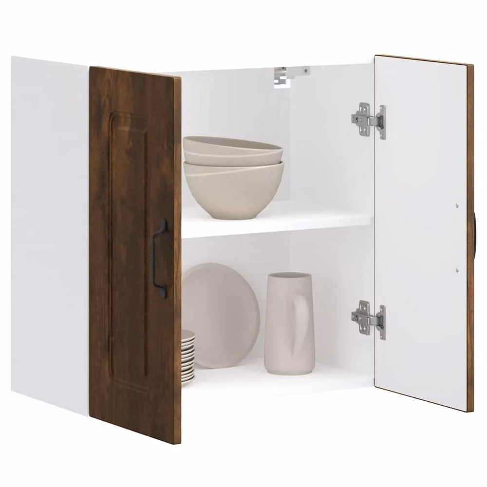 Berkfield Home Kalmar Wall Mounted Kitchen Cabinet in Smoked Oak Brown Engineered Wood – 3