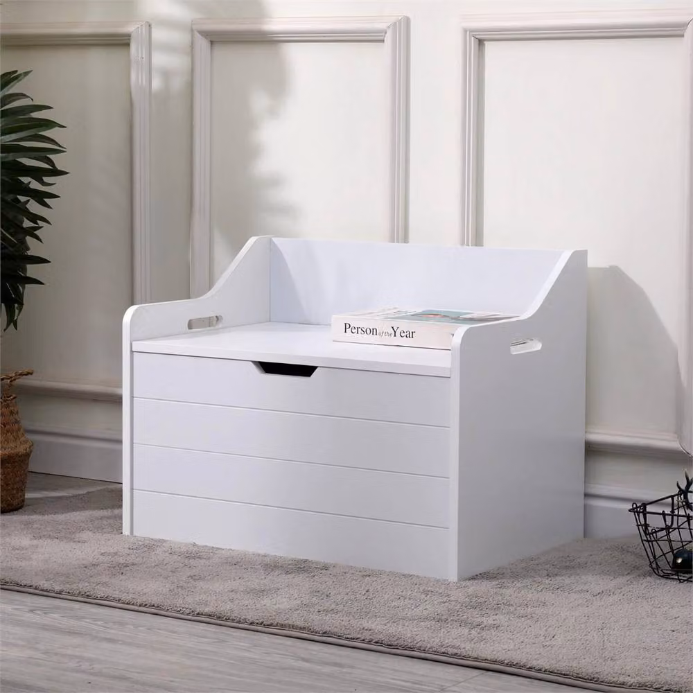 Havendro Large Wooden Toy Box in White for Childrens Bedrooms, W/D/H: 100 x 40 x 42.5 cm – 2