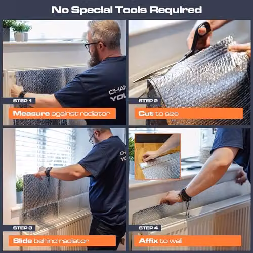 SuperFOIL Silver Radiator Insulation Reflective Bubble Kit – 3