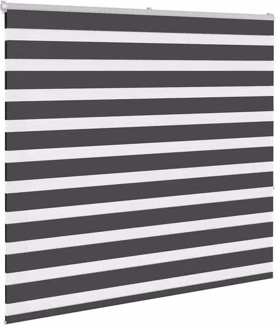 Berkfield Home Elegant Zebra Blind in Black Polyester, W: 165 cm, H: 150 cm – 1