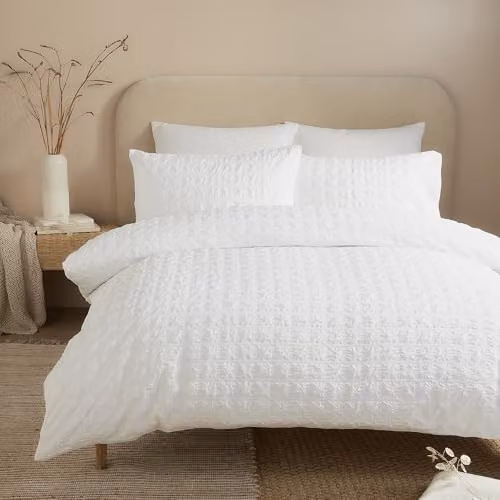 Ulster Weavers Serene Duvet Cover and Pillowcase Set in White, 100% Polyester, W/H: 140 x 200 cm