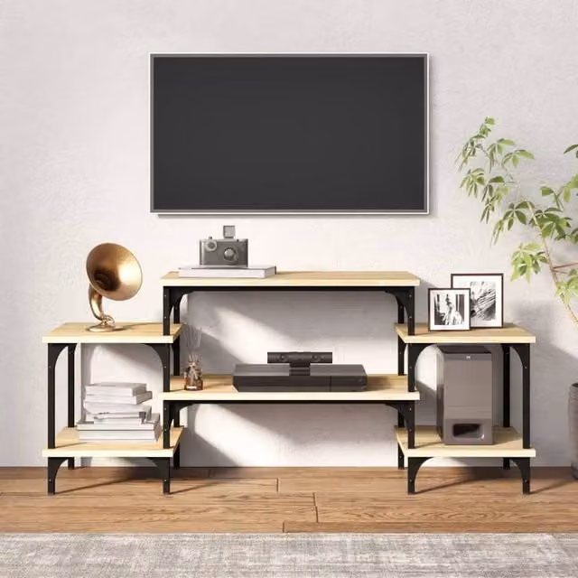 Berkfield Home Sonoma Oak TV Cabinet in Brown, W/D/H: 117 x 35 x 52 cm – 1