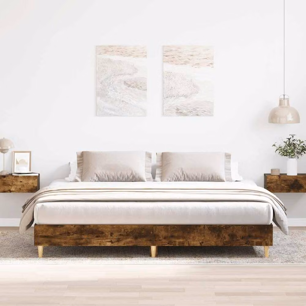 Berkfield Home Super King Bed Frame in Smoked Oak Brown, Engineered Wood, W: 180 cm, D: 200 cm – 2